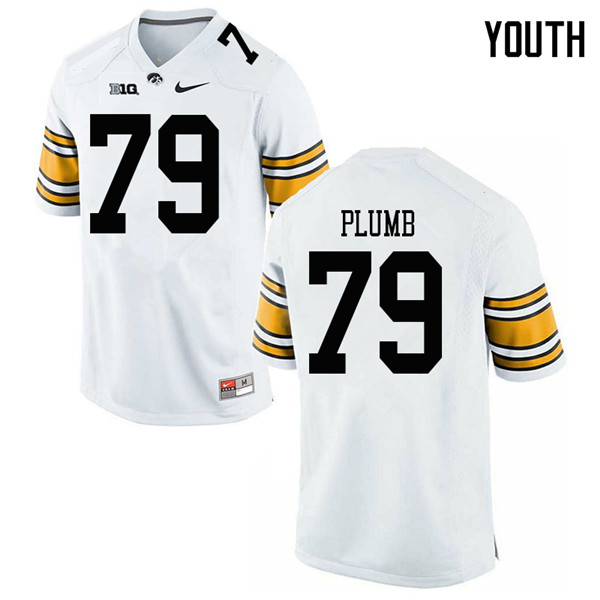 Youth #79 Jack Plumb Iowa Hawkeyes College Football Jerseys Sale-White